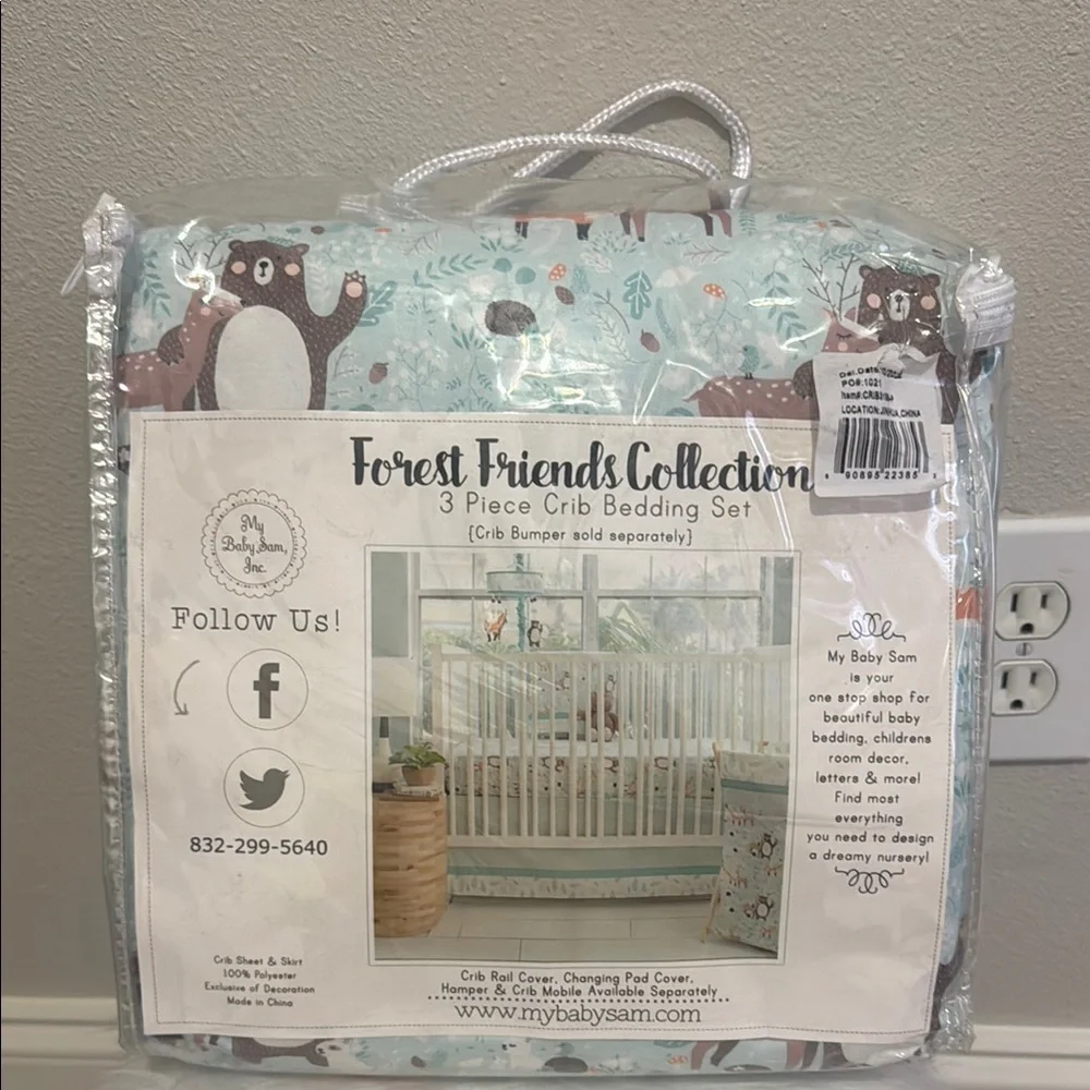 My Baby Dam Forest Friends Crib Bedding Set